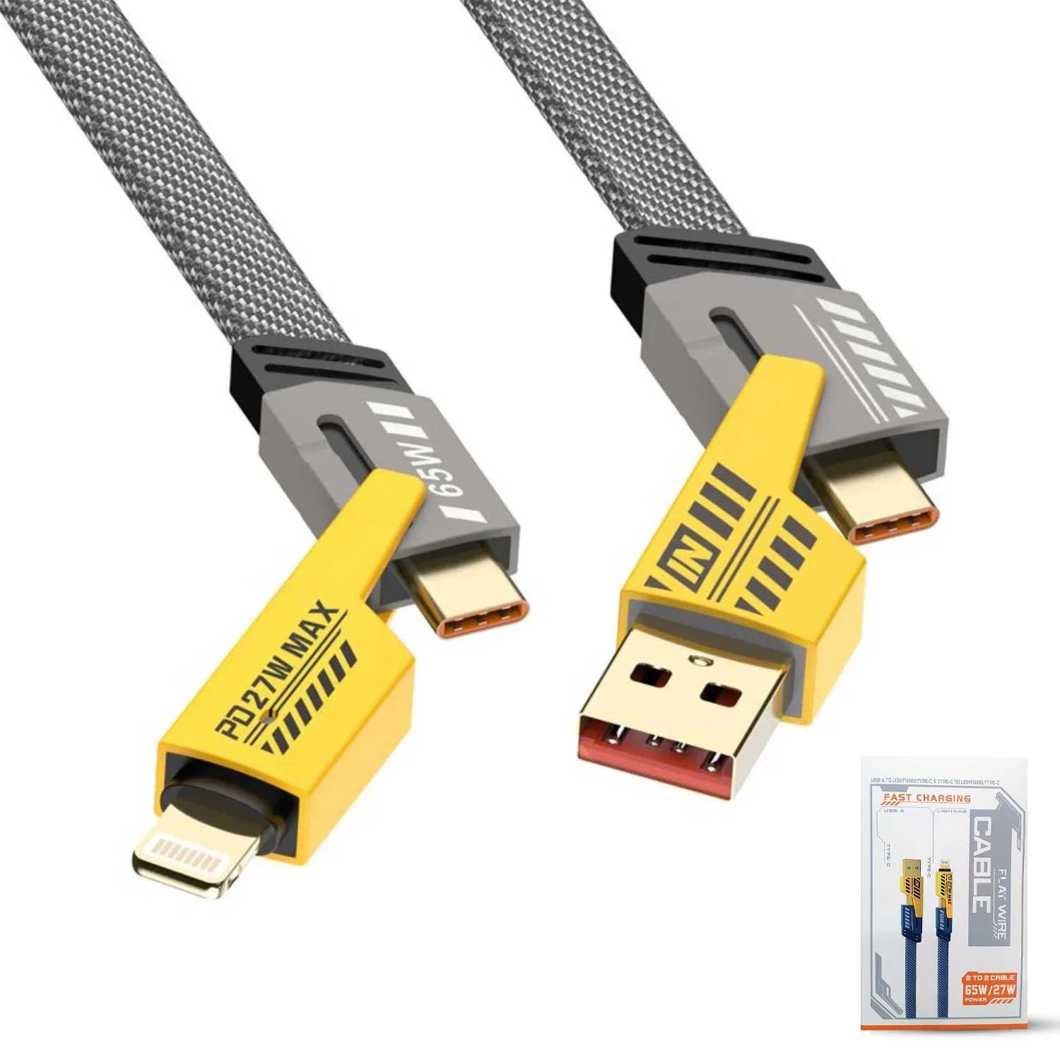 4-in-1 Multi USB PD Fast Charging Cable – Type-C to C, C to Lightning, USB to C, USB to Lightning